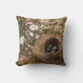 ジョン・ウィリアム・ヒルによる鳥の巣と犬のバラ クッション (正面)