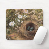 ジョン・ウィリアム・ヒルによる鳥の巣と犬のバラ マウスパッド (マウス)