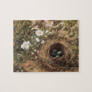ジョン・ウィリアム・ヒルの作品「鳥の巣とドッグローズ」 ジグソーパズル