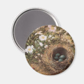 ジョン・ウィリアム・ヒルの「鳥の巣と野ばら」 マグネット (正面/裏面)