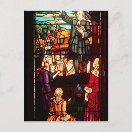 ジョン・ウェスリーがイングランドで福音を説教 ポストカード (正面)