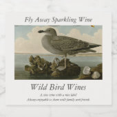 ジョン・オードボンの『アメリカの鳥』からのニシン・カモメ スパークリングワインラベル (シングルラベル)