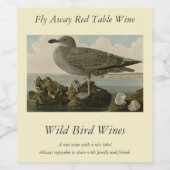 ジョン・オードボンの『アメリカの鳥』からのニシン・カモメ ワインラベル (シングルラベル)