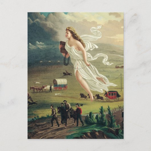 ジョン・ガストの「アメリカの進歩」 ポストカード (正面)