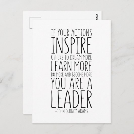 ジョン・クインシー・アダムス, あなたの行動が他の人を刺激するならば ポストカード (正面/裏面)