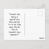 ジョン・クインシー・アダムス, あなたの行動が他人にインスピレーションを与えるならば ポストカード (裏面)