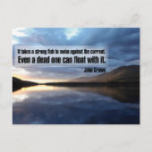 ジョン・クロウ感動的引用文「強い魚」 ポストカード (正面)