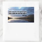 ジョン・クロウ感動的引用文「強い魚」 長方形シール (バッグ)