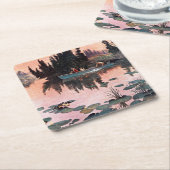 ジョン・ク素晴らしリマーのキャッチ スクエアペーパーコースター (アングル)