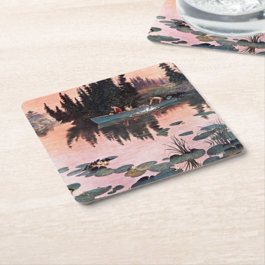 ジョン・ク素晴らしリマーのキャッチ スクエアペーパーコースター (アングル)