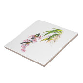 ジョン・グールドのピンクのランとハミングバード タイル (側面)