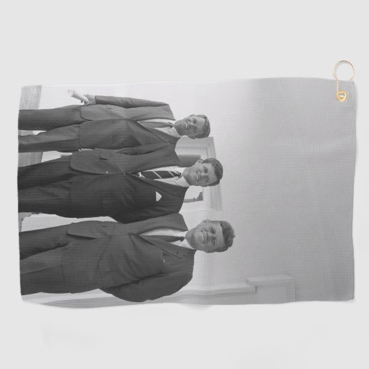 ジョン・ケネディ大統領とアメリカキャメロット兄弟 ゴルフタオル (横)