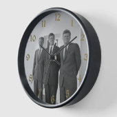 ジョン・ケネディ大統領とアメリカキャメロット兄弟 壁時計 (傾斜)