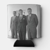 ジョン・ケネディ大統領とアメリカキャメロット兄弟 缶クーラー (裏面)