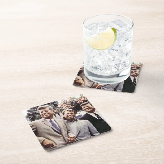 ジョン・ケネディ・ホワイトハウス大統領との兄弟 スクエアペーパーコースター (インサイチュ)