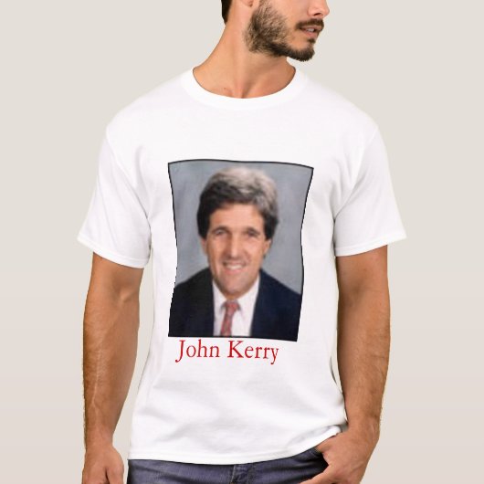 ジョン・ケリー-彼は私達のためにまたはに対してありますか。 Tシャツ (正面)