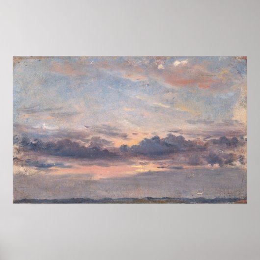 ジョン・コンスタブル - 雲の研究 夕焼け ポスター (正面)