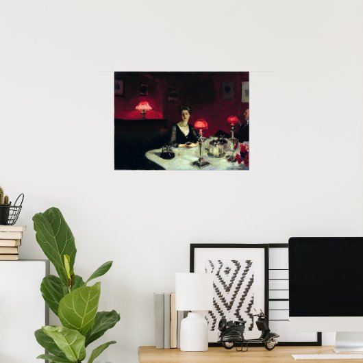 ジョン・シンガーが夜のディナーテーブルを勧める ポスター (ホームオフィス)