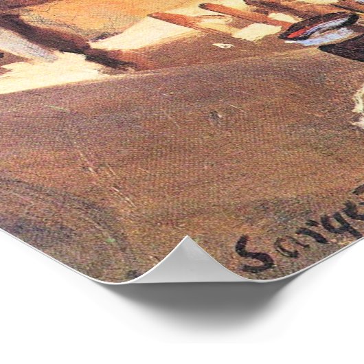 ジョン・シンガー・サージェントによるワイングラス2杯 ポスター (角)