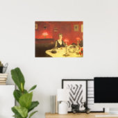 ジョン・シンガー・サージェントによる夜のディナーテーブル ポスター (ホームオフィス)