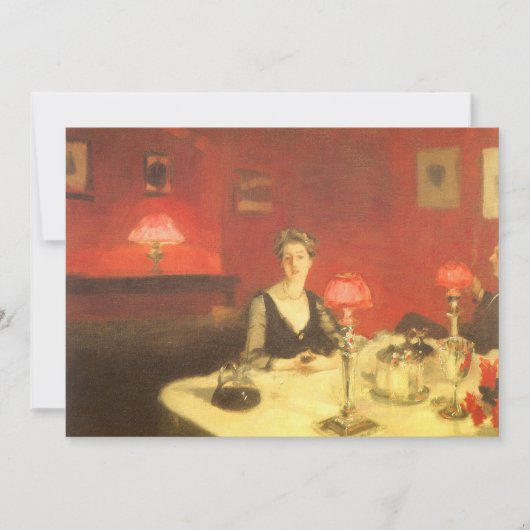 ジョン・シンガー・サージェントによる夜のディナーテーブル 招待状 (正面)