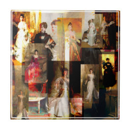 ジョン・シンガー・サージェントポートレート・コラージュ・レッドとブラック タイル