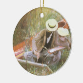 ジョン・シンガー・サーロントによるポール・へレウと妻の素描 セラミックオーナメント (左)