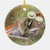 ジョン・シンガー・サーロントによるポール・へレウと妻の素描 セラミックオーナメント (裏面)