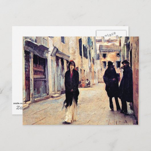 ジョン・シンガー・サーロントの『ヴェネツィアの街』 ポストカード (正面/裏面)
