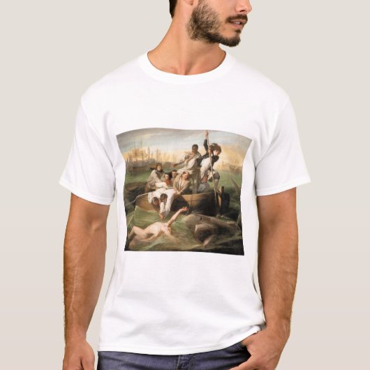 ジョン・シングルトンCopley著ワトソンそして鮫、 Tシャツ (正面)