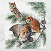 ジョン・ジェームス・オードボンによる小さな悲鳴フクロウ ワインラベル (シングルラベル)