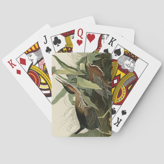 ジョン・ジェームス・オードボンのアメリカの鳥グリーン・ヘロン トランプ (裏面)