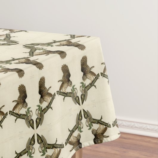 ジョン・ジェームス・オードボンのアメリカの鳥バred owl テーブルクロス (インサイチュ)