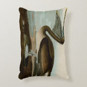 ジョン・ジェームス・オードボンブラウンペリカン絵画アートワーク アクセントクッション (正面(垂直))