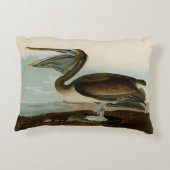 ジョン・ジェームス・オードボンブラウンペリカン絵画アートワーク アクセントクッション (裏面)