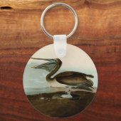 ジョン・ジェームス・オードボンブラウンペリカン絵画アートワーク キーホルダー (正面)