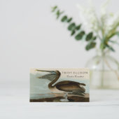 ジョン・ジェームス・オードボンブラウンペリカン絵画アートワーク 名刺 (スタンド正面)