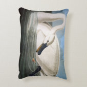ジョン・ジェームズ・オーデュボン著ナキハクチョウ アクセントクッション (裏面(縦))