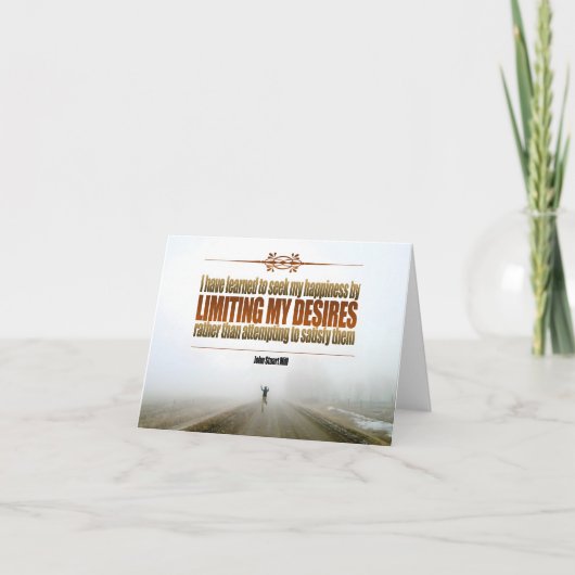 ジョン・スチュアート・ミル 名言 "幸福" サンキューカード (正面)