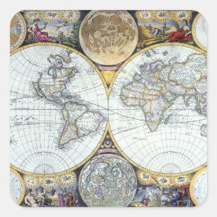 ジョン・セラーのアンティーク世界地図 Atlas Maritimus スクエアシール
