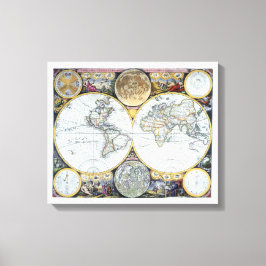 ジョン・セラーの海図帳「Atlas Maritimus」からの古地図 キャンバスプリント