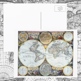 ジョン・セラーの海図帳「Atlas Maritimus」からの古地図 ポストカード
