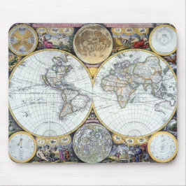 ジョン・セラーの海図帳「Atlas Maritimus」からの古地図 マウスパッド