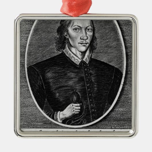 ジョン・ダンのポートレート メタルオーナメント (正面)