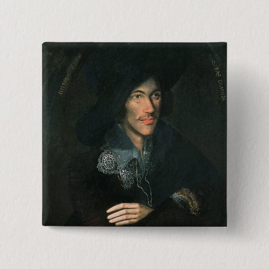 ジョン・ダン、c.1595のポートレート 缶バッジ (正面)