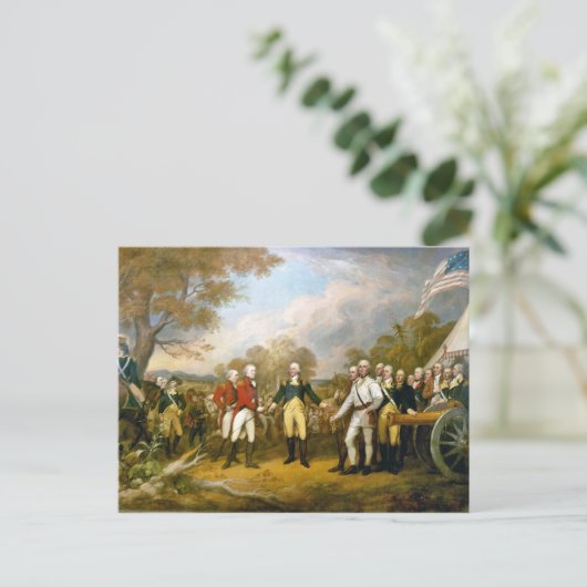 ジョン・トランブルによるバーゴイン将軍の降伏 ポストカード (スタンド正面)