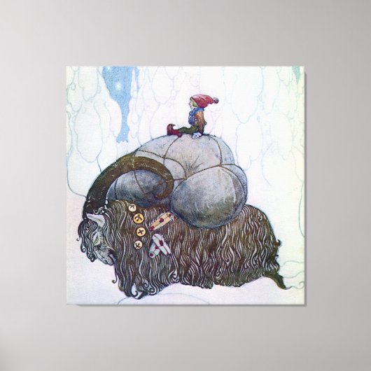 ジョン・バウアーの「ジュボック」クリスマスヤギ キャンバスプリント (正面)