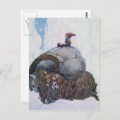 ジョン・バウアーの「ジュボック」クリスマスヤギ ポストカード (正面/裏面)