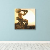 ジョン・バウアーの「小さな羊飼い」の水色 キャンバスプリント (インサイチュ (ウッドフロア))