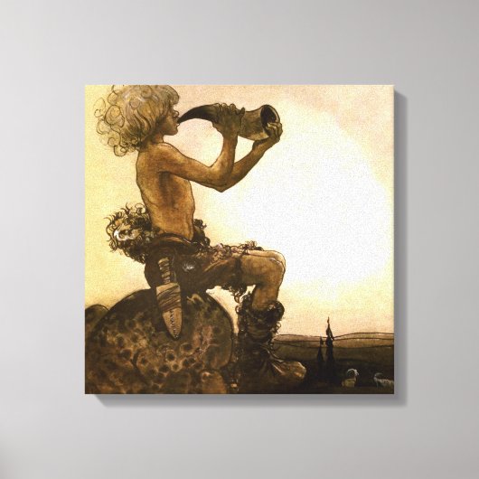 ジョン・バウアーの「小さな羊飼い」の水色 キャンバスプリント (正面)